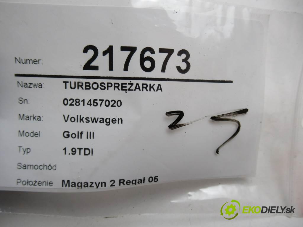 Volkswagen Golf III    1.9TDI  Turbodúchadlo,turbo 028145702D (Turbodúchadlá (kompletné))