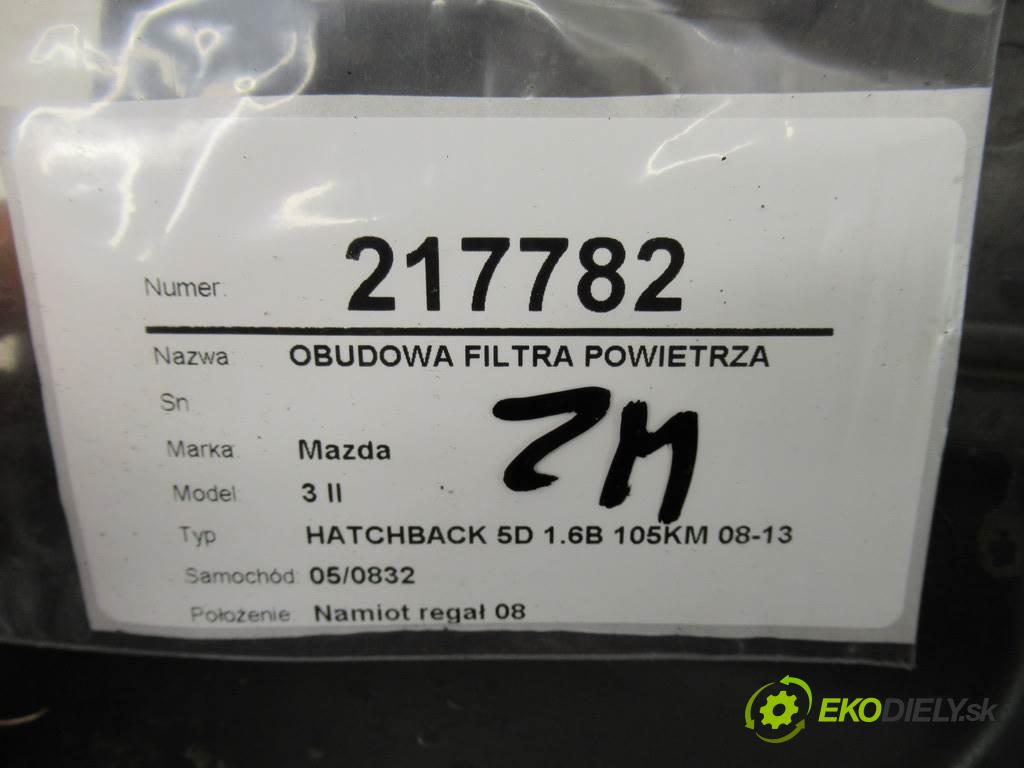 Mazda 3 II  2009 77 kw HATCHBACK 5D 1.6B 105KM 08-13 1600 obal filtra vzduchu  (Kryty filtrů)