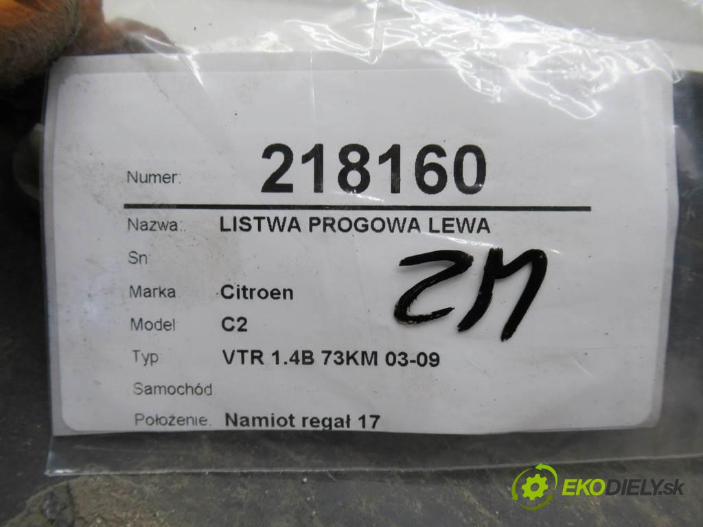Citroen C2    VTR 1.4B 73KM 03-09  Lišta prahová ľavá strana 9649807377 (Lišty prahové)