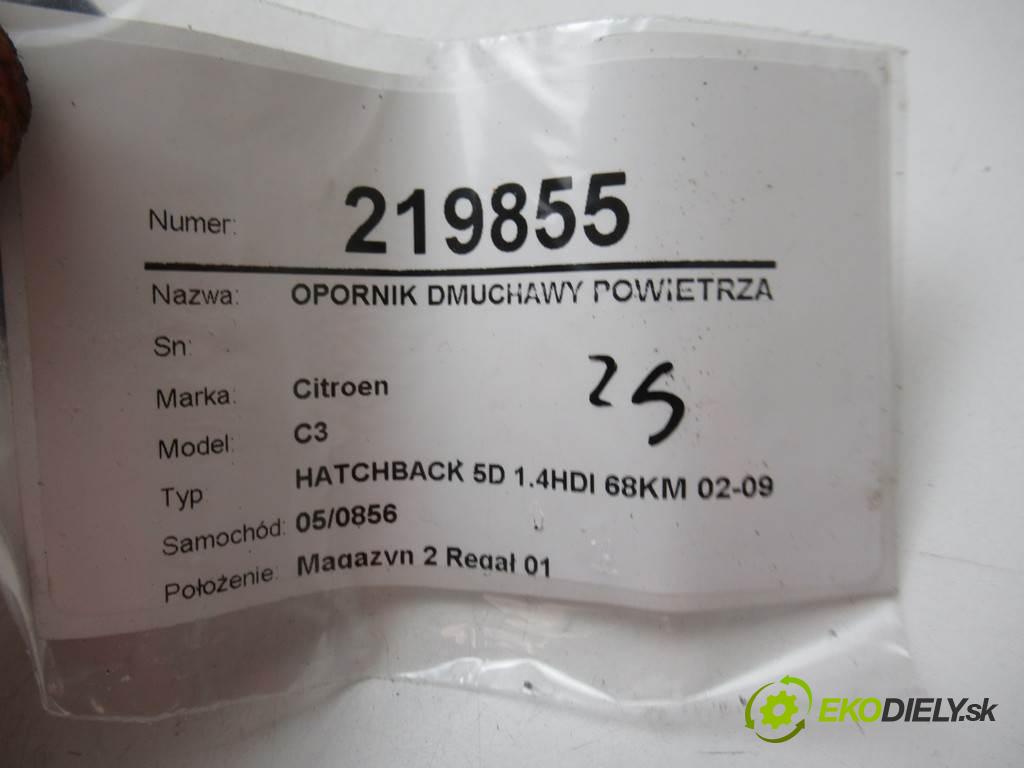 Citroen C3  2005 68KM HATCHBACK 5D 1.4HDI 68KM 02-09 1400 Odpor, rezistor kúrenia vzduchu  (Odpory (rezistory) kúrenia)
