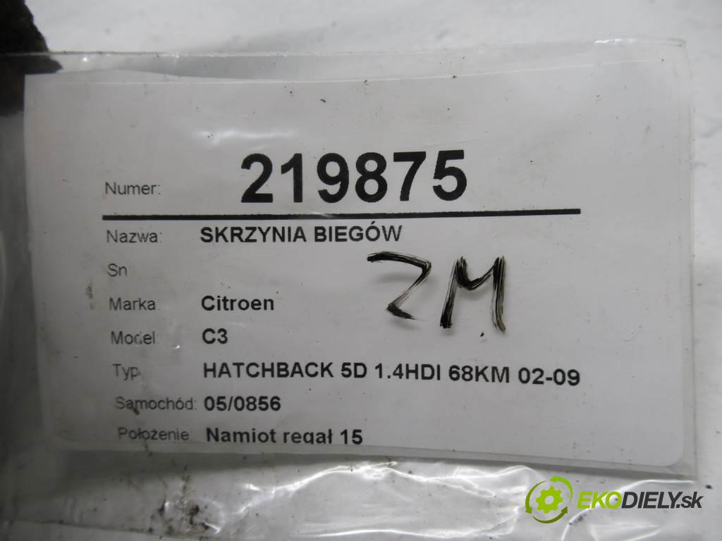 Citroen C3  2005 68KM HATCHBACK 5D 1.4HDI 68KM 02-09 1400 Prevodovka - 20CQ03 (Prevodovky)