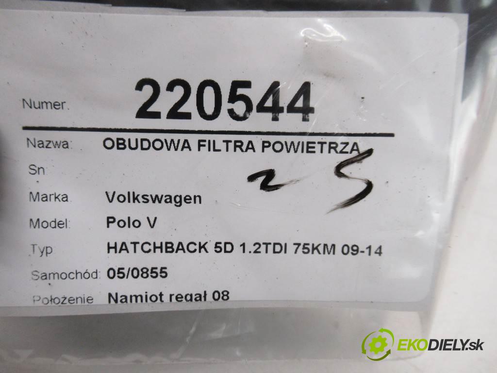Volkswagen Polo V  2010 75KM HATCHBACK 5D 1.2TDI 75KM 09-14 1200 obal filtra vzduchu 6R0129601G (Kryty filtrů)