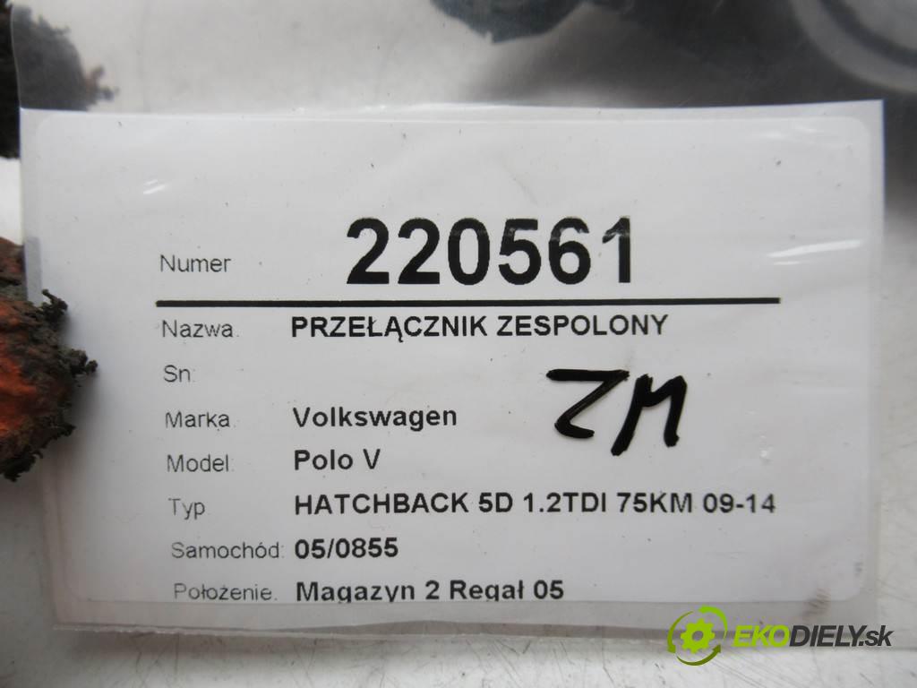 Volkswagen Polo V  2010 75KM HATCHBACK 5D 1.2TDI 75KM 09-14 1200 Prepínač kombinovaný 6Q0953503EJ (Prepínače, spínače, tlačidlá a ovládače kúrenia)