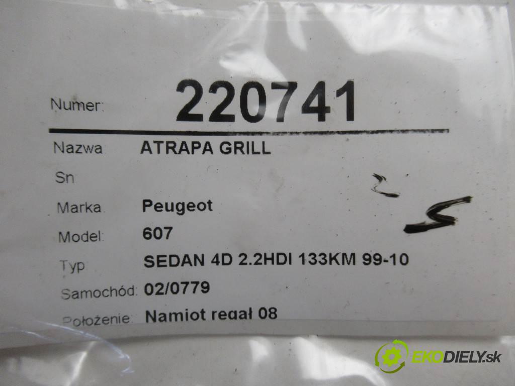 Peugeot 607  2003  SEDAN 4D 2.2HDI 133KM 99-10 2200 Mriežka maska 9638055177 (Mriežky, masky)