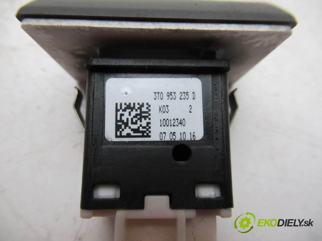 Skoda Superb II  2010  LIFTBACK 5D 4X4 3.6FSI V6 260KM 08-13 3600 Spínač svetiel výstražných (núdzových) 3T0953235D (Prepínače, spínače, tlačidlá a ovládače kúrenia)
