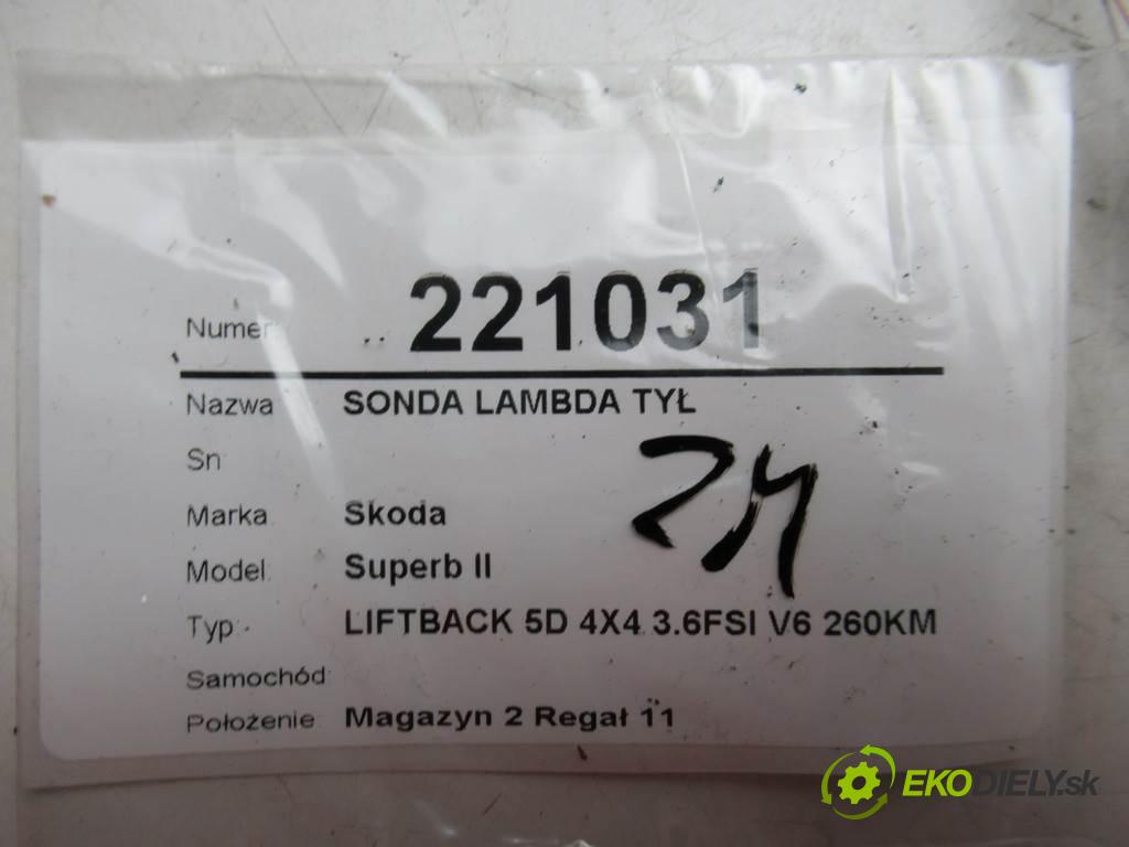 Skoda Superb II    LIFTBACK 5D 4X4 3.6FSI V6 260KM 08-13  sonda lambda zad 0258010038 (Lambda sondy)