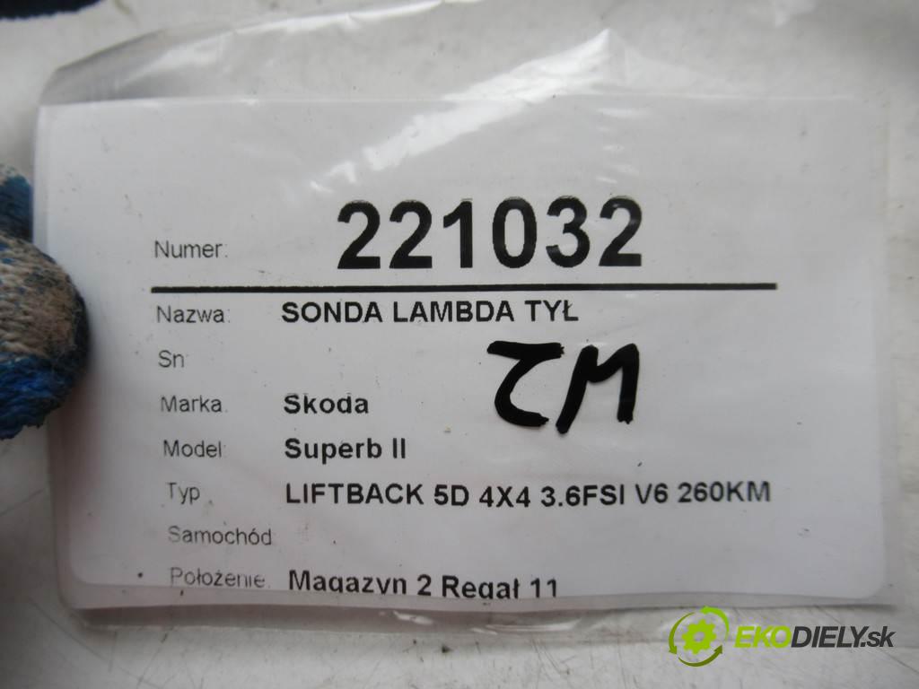Skoda Superb II    LIFTBACK 5D 4X4 3.6FSI V6 260KM 08-13  sonda lambda zadní část  (Lambda sondy)