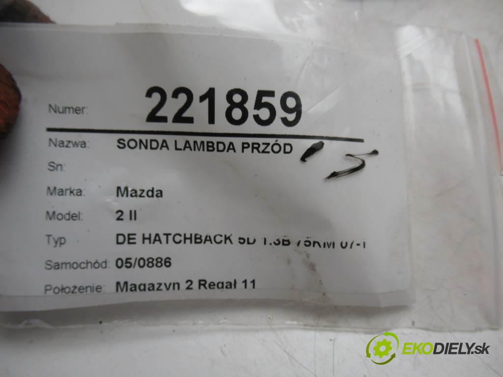 Mazda 2 II  2008  DE HATCHBACK 5D 1.3B 75KM 07-10 1300 sonda lambda predný  (Lambda sondy)