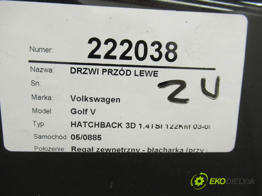 Volkswagen Golf V  2007  HATCHBACK 3D 1.4TSI 122KM 03-08 1400 Dvere predný ľave  (Ostatné)