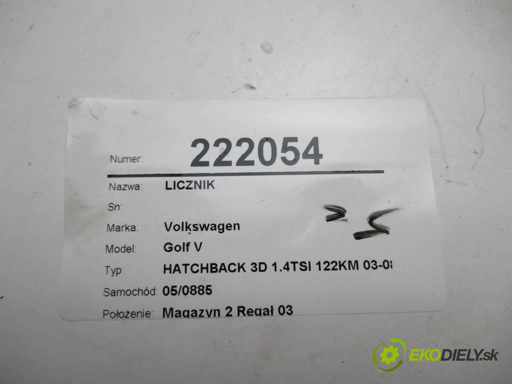 Volkswagen Golf V  2007  HATCHBACK 3D 1.4TSI 122KM 03-08 1400 Prístrojovka 1K0920864A (Prístrojové dosky, displeje)