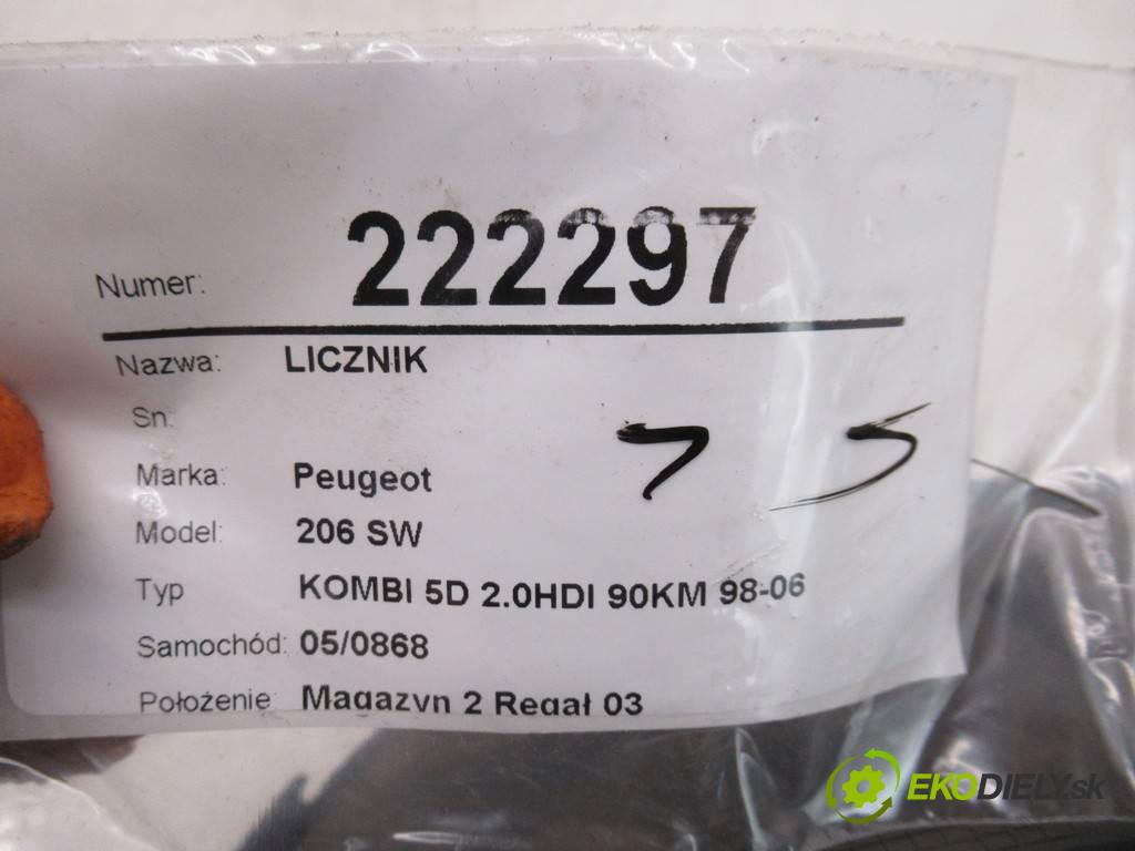 Peugeot 206 SW  2002 66 kw KOMBI 5D 2.0HDI 90KM 98-06 2000 Prístrojovka 9648095080 (Prístrojové dosky, displeje)