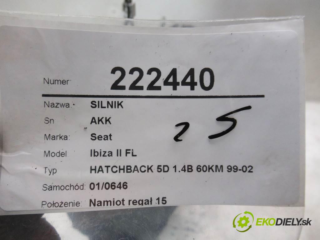 Seat Ibiza II FL  2000 44 kw HATCHBACK 5D 1.4B 60KM 99-02 1400 motor AKK (Motory (kompletní))