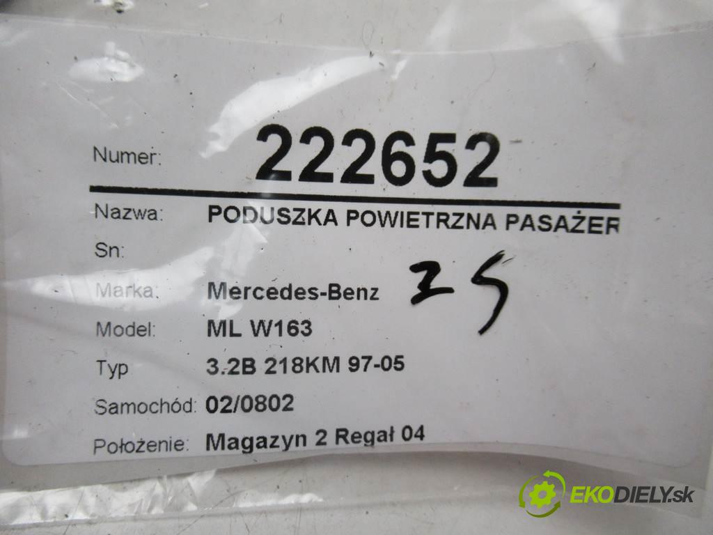 Mercedes-Benz ML W163  2001  3.2B 218KM 97-05 3200 AirBag - spolujazdca A1638600705 (Airbagy)