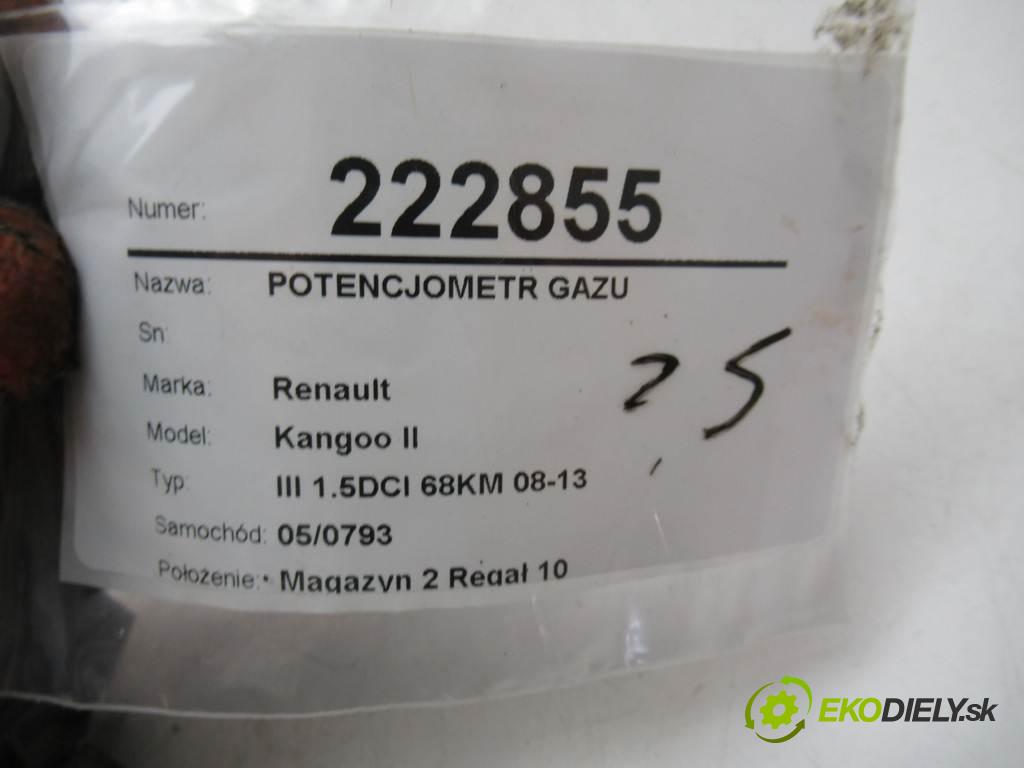 Renault Kangoo II  2011  III 1.5DCI 68KM 08-13 1500 Potenciometer plynového pedálu 8200436864 (Pedále)