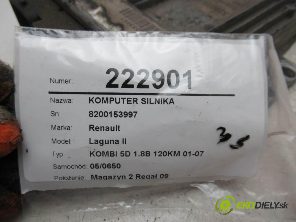 Renault Laguna II  2001  KOMBI 5D 1.8B 120KM 01-07 1800 riadiaca jednotka Motor 8200153997 (Riadiace jednotky)