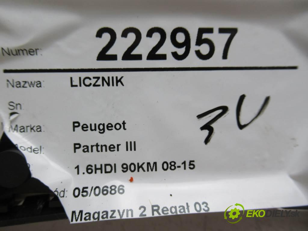 Peugeot Partner III  2015 66 kw 1.6HDI 90KM 08-15 1600 Prístrojovka 9801642280 (Prístrojové dosky, displeje)