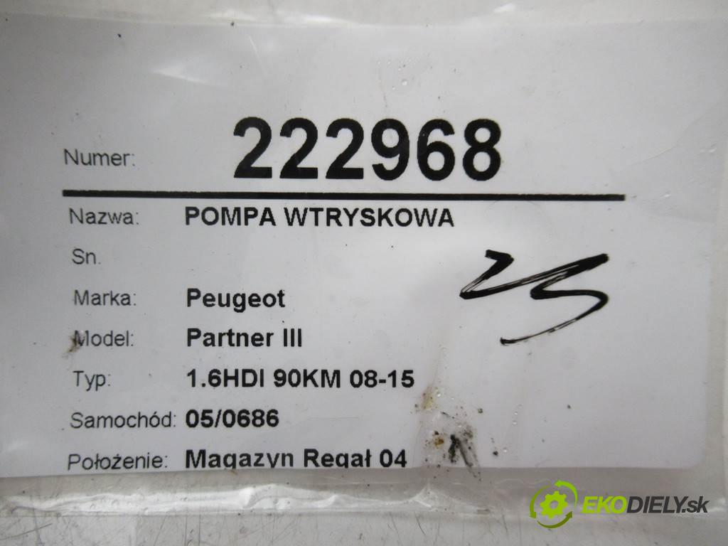 Peugeot Partner III  2015 66 kw 1.6HDI 90KM 08-15 1600 pumpa vstřikovací 0445010516 (Vstřikovací čerpadla)