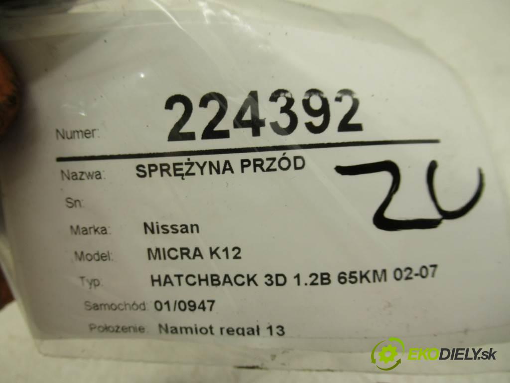 Nissan MICRA K12  2005 48 kw HATCHBACK 3D 1.2B 65KM 02-07 1200 Pružina predný  (Ostatné)