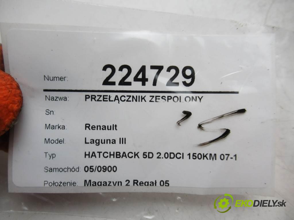 Renault Laguna III  2007 110 kw HATCHBACK 5D 2.0DCI 150KM 07-15 2000 Prepínač kombinovaný 255670001R (Prepínače, spínače, tlačidlá a ovládače kúrenia)