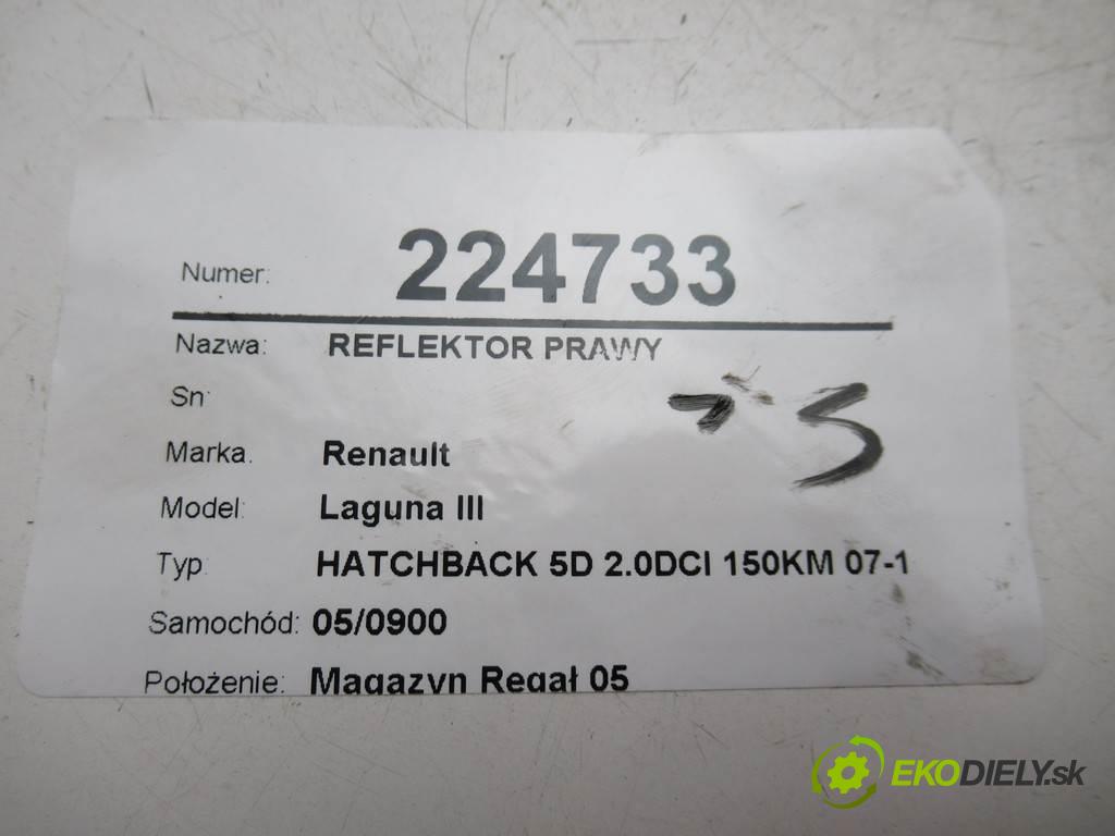 Renault Laguna III  2007 110 kw HATCHBACK 5D 2.0DCI 150KM 07-15 2000 Svetlomet pravy XENON 260100035R