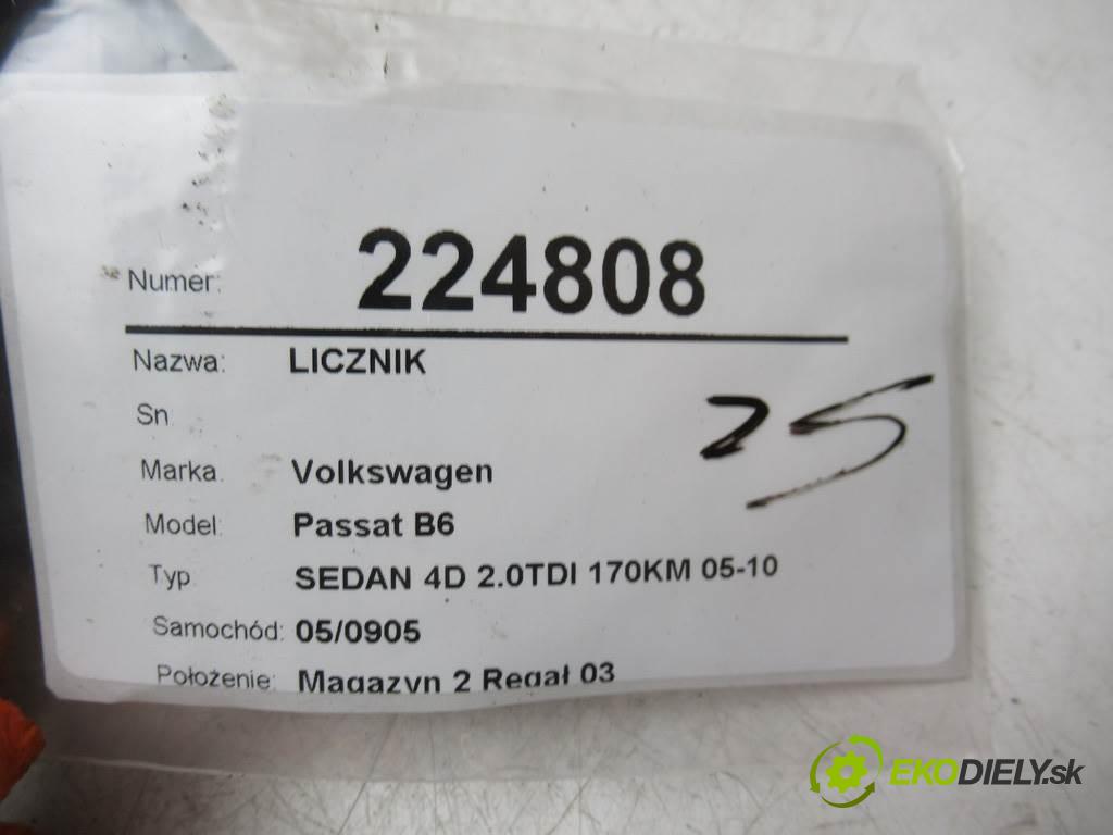 Volkswagen Passat B6  2008 125kw SEDAN 4D 2.0TDI 170KM 05-10 1968 Prístrojovka 3C0920871E (Prístrojové dosky, displeje)