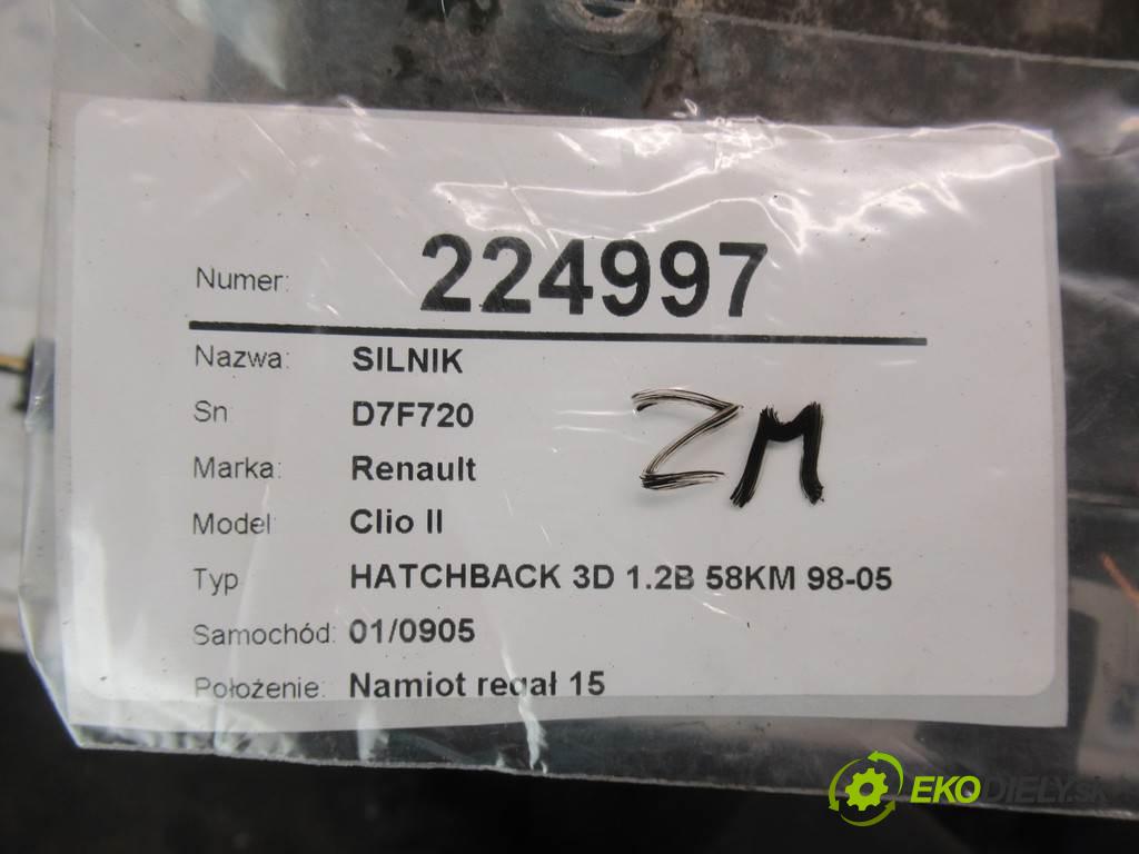 Renault Clio II  1998  HATCHBACK 3D 1.2B 58KM 98-05 1200 motor D7F720 (Motory (kompletní))