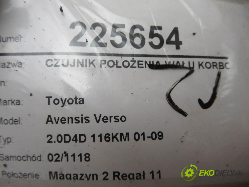 Toyota Avensis Verso  2003 85 kw 2.0D4D 116KM 01-09 2000 Snímač pozície hriadeľa kľukového 90919-05042 (Snímače polohy kľuky, vačky)