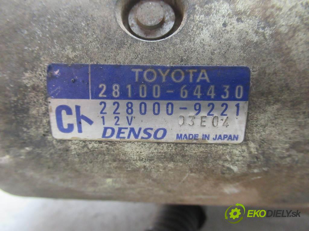 Toyota Avensis Verso  2003 85 kw 2.0D4D 116KM 01-09 2000 Štartér 28100-64430 (Štartéry)
