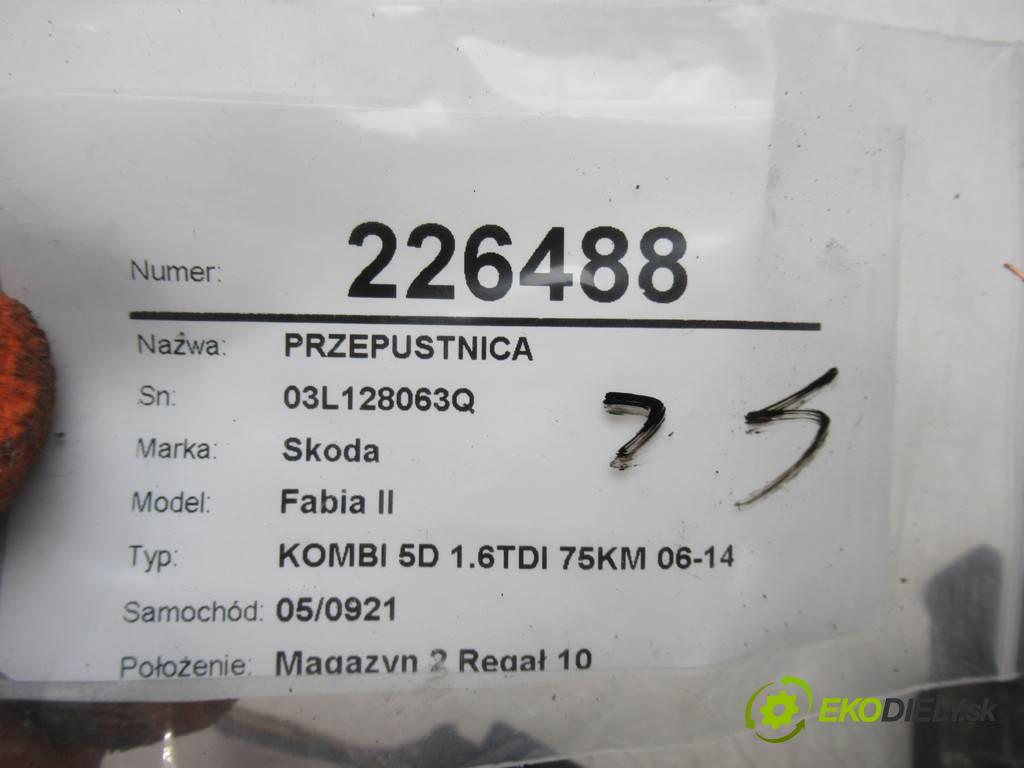 Skoda Fabia II  2011 55 kw KOMBI 5D 1.6TDI 75KM 06-14 1600 škrtíci klapka 03L128063Q (Škrticí klapky)
