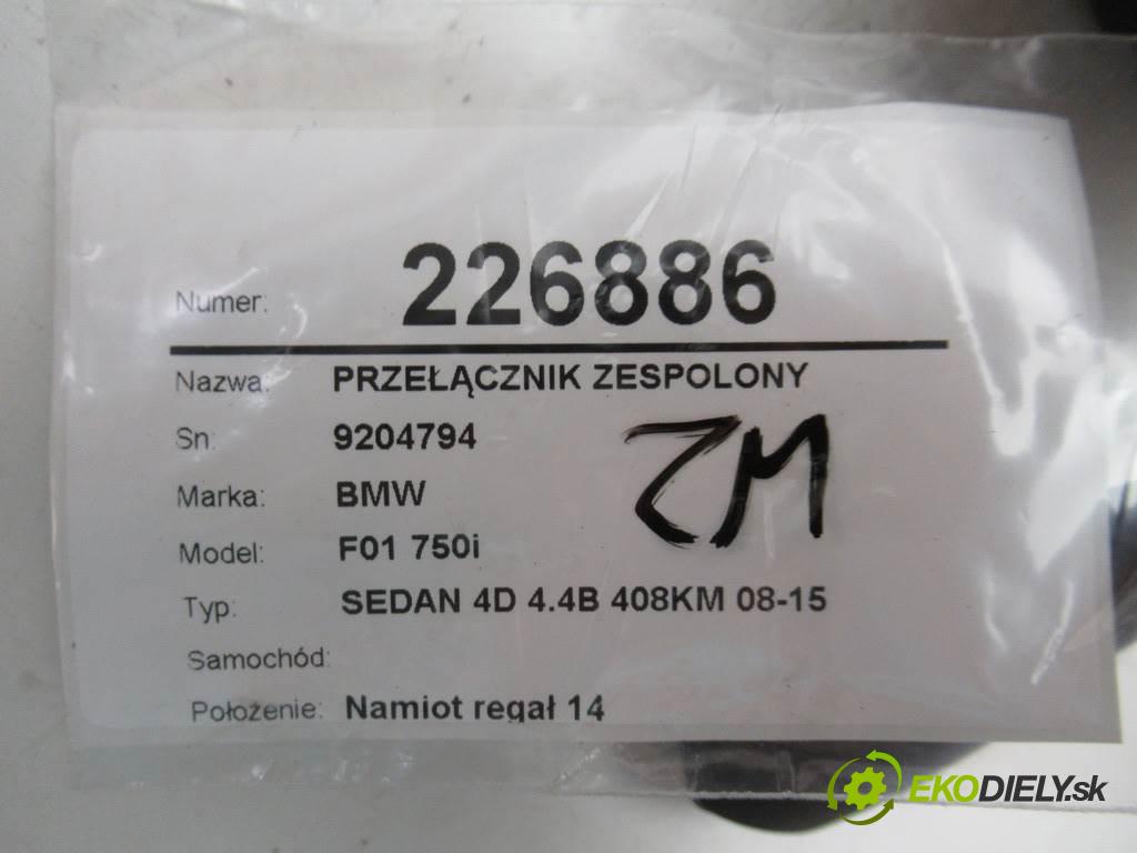 BMW F01 750i    SEDAN 4D 4.4B 408KM 08-15  Prepínač kombinovaný 9204794 (Prepínače, spínače, tlačidlá a ovládače kúrenia)