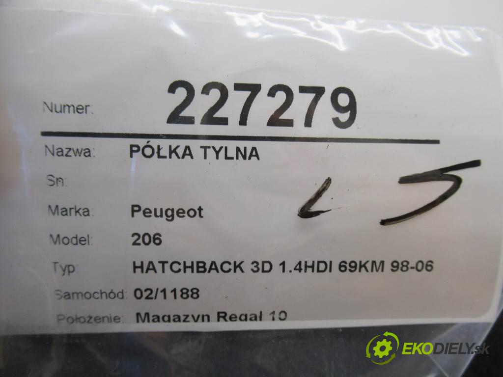 Peugeot 206  2002 51 kw HATCHBACK 3D 1.4HDI 69KM 98-06 1400 Pláto zadná  (Pláta zadné)