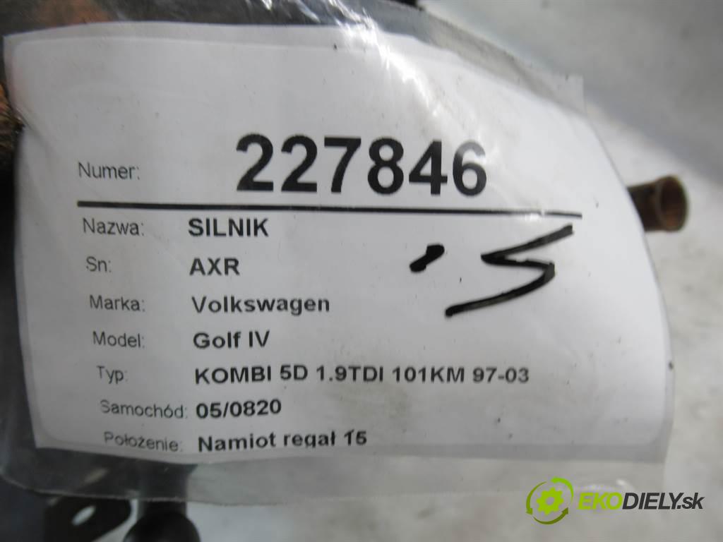 Volkswagen Golf IV  2001 74 kw KOMBI 5D 1.9TDI 101KM 97-03 1900 motor AXR (Motory (kompletní))