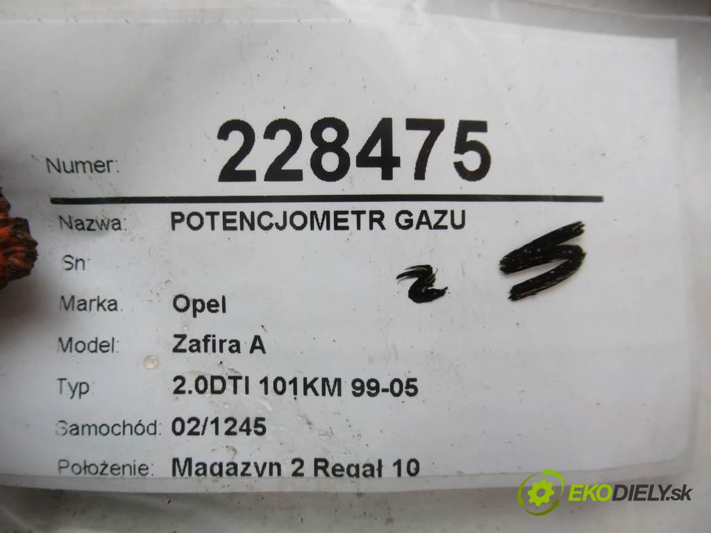 Opel Zafira A  2000  2.0DTI 101KM 99-05 2000 Potenciometer plynového pedálu 0281002298 (Pedále)