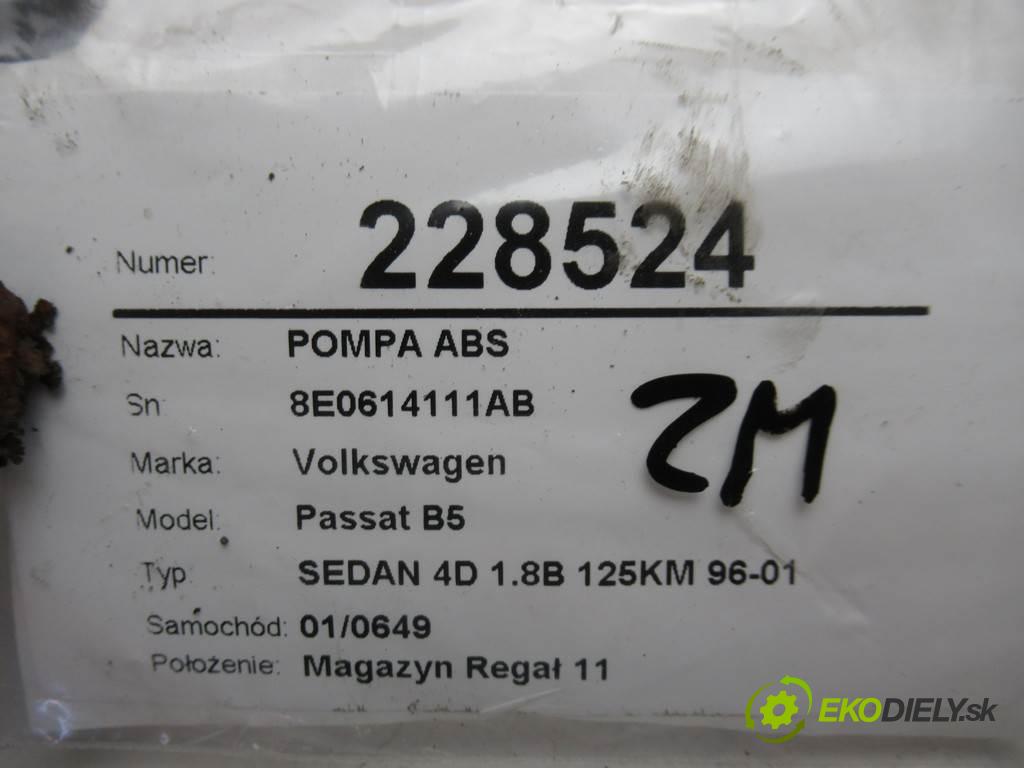 Volkswagen Passat B5  1998 92 kw SEDAN 4D 1.8B 125KM 96-01 1800 Pumpa ABS 8E0614111AB (Pumpy ABS)
