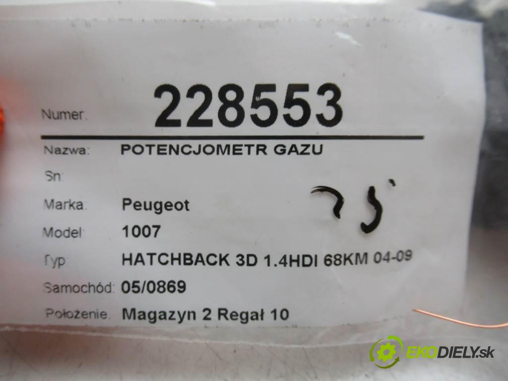 Peugeot 1007  2008 50 kw HATCHBACK 3D 1.4HDI 68KM 04-09 1400 Potenciometer plynového pedálu 9680459480 (Pedále)