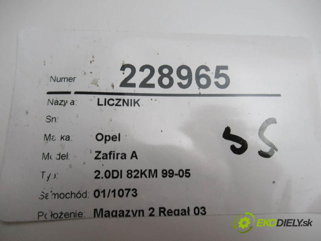 Opel Zafira A  1999  2.0DI 82KM 99-05 2000 prístrojovka EJ09228757 (Přístrojové desky, displeje)
