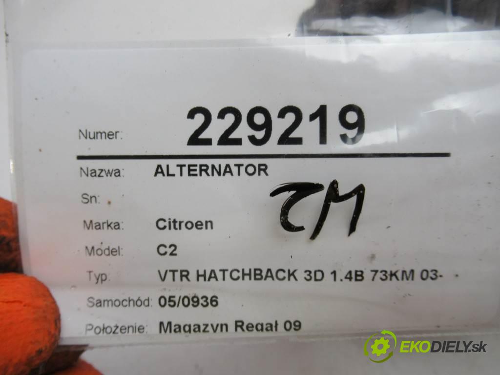 Citroen C2  2004  VTR HATCHBACK 3D 1.4B 73KM 03-09 1400 Alternátor 2548566 (Alternátory)
