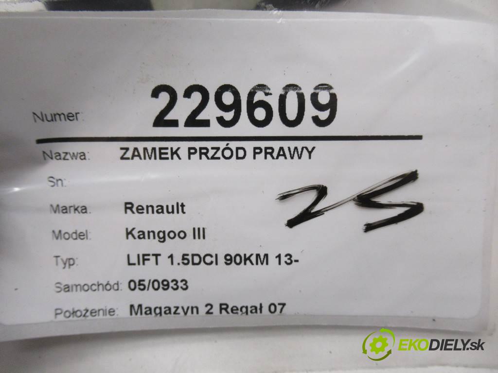 Renault Kangoo III  2017  LIFT 1.5DCI 90KM 13- 1500 zámok predný pravy 8200497604F