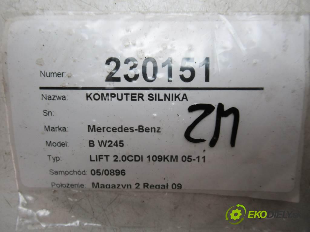 Mercedes-Benz B W245  2009  LIFT 2.0CDI 109KM 05-11 1991 riadiaca jednotka Motor A6401507934 0281015955 (Riadiace jednotky)