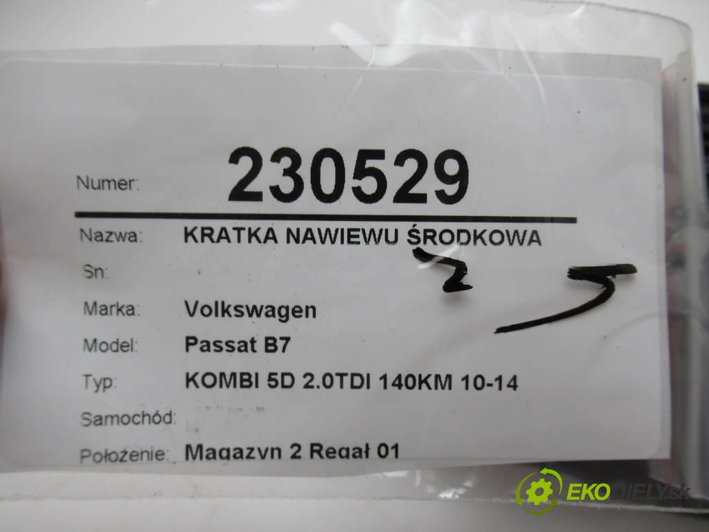 Volkswagen Passat B7    KOMBI 5D 2.0TDI 140KM 10-14  Mriežky kúrenia stredna 3AB819728A (Mriežky kúrenia (fukáre))