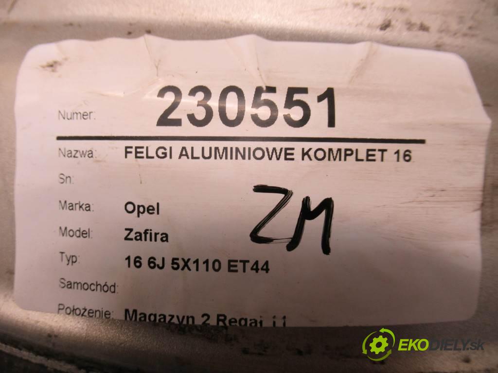 Opel Zafira    16 6J 5X110 ET44  disky hliníkové - 16  (Hliníkové)