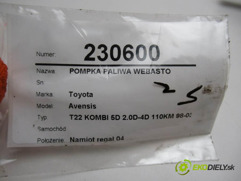 Toyota Avensis    T22 KOMBI 5D 2.0D-4D 110KM 98-03  motorek paliva Webasto 22450201 (Webasto ohřívače)