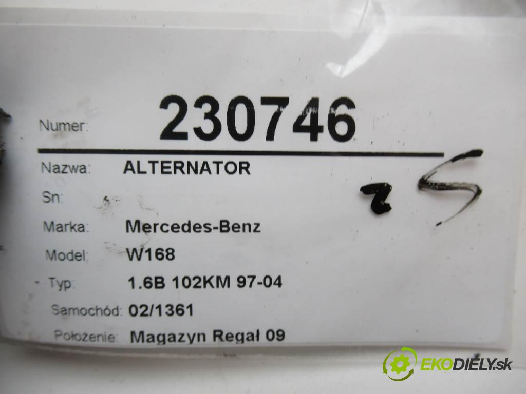 Mercedes-Benz W168  1999 75 kw 1.6B 102KM 97-04 1600 Alternátor A0101543902 (Alternátory)