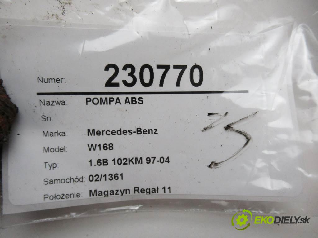 Mercedes-Benz W168  1999 75 kw 1.6B 102KM 97-04 1600 pumpa ABS 0130108096 (Pumpy brzdové)