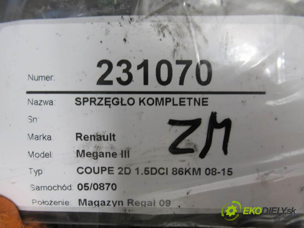 Renault Megane III  2009 63 kw COUPE 2D 1.5DCI 86KM 08-15 1461 Spojková sada (bez ložiska) komplet  (Kompletné sady (bez ložiska))