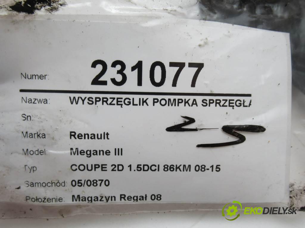 Renault Megane III  2009 63 kw COUPE 2D 1.5DCI 86KM 08-15 1461 Spojkový valec pumpa spojky  (Valce a ložiská)