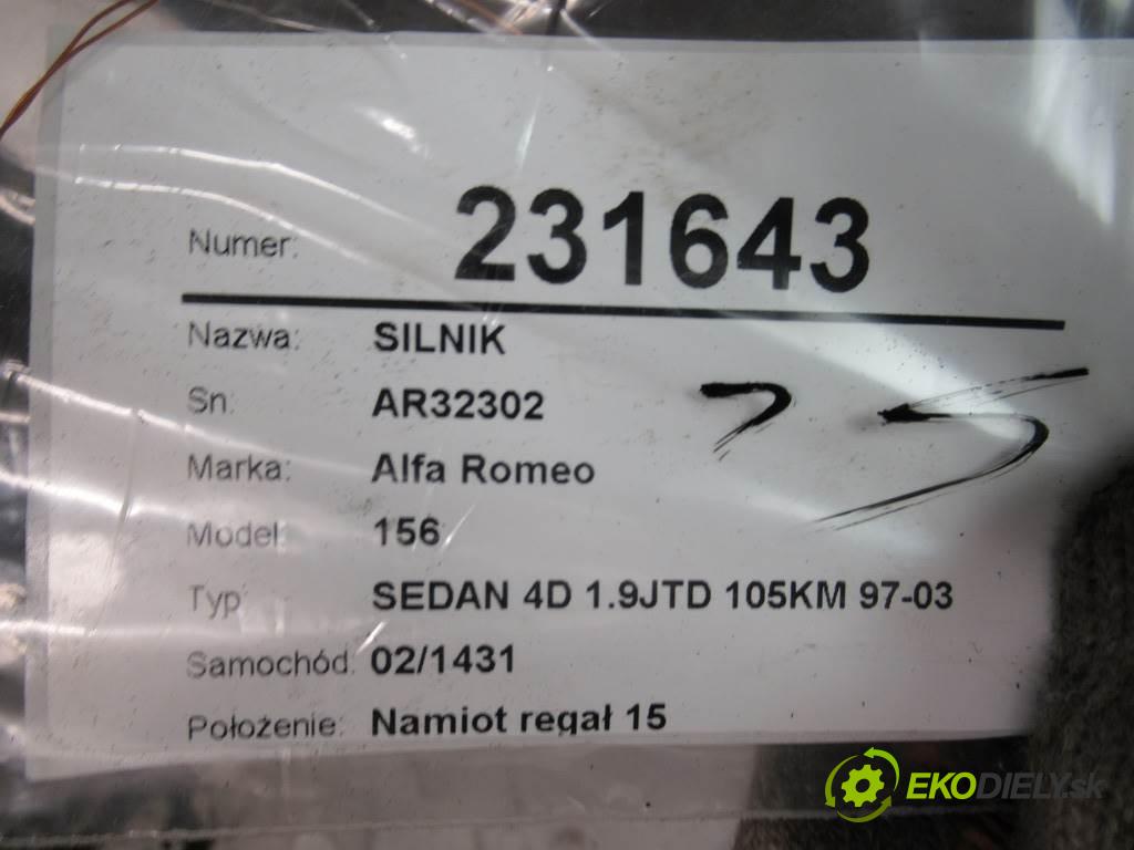Alfa Romeo 156  1999  SEDAN 4D 1.9JTD 105KM 97-03 1900 Motor AR32302 (Motory (kompletné))