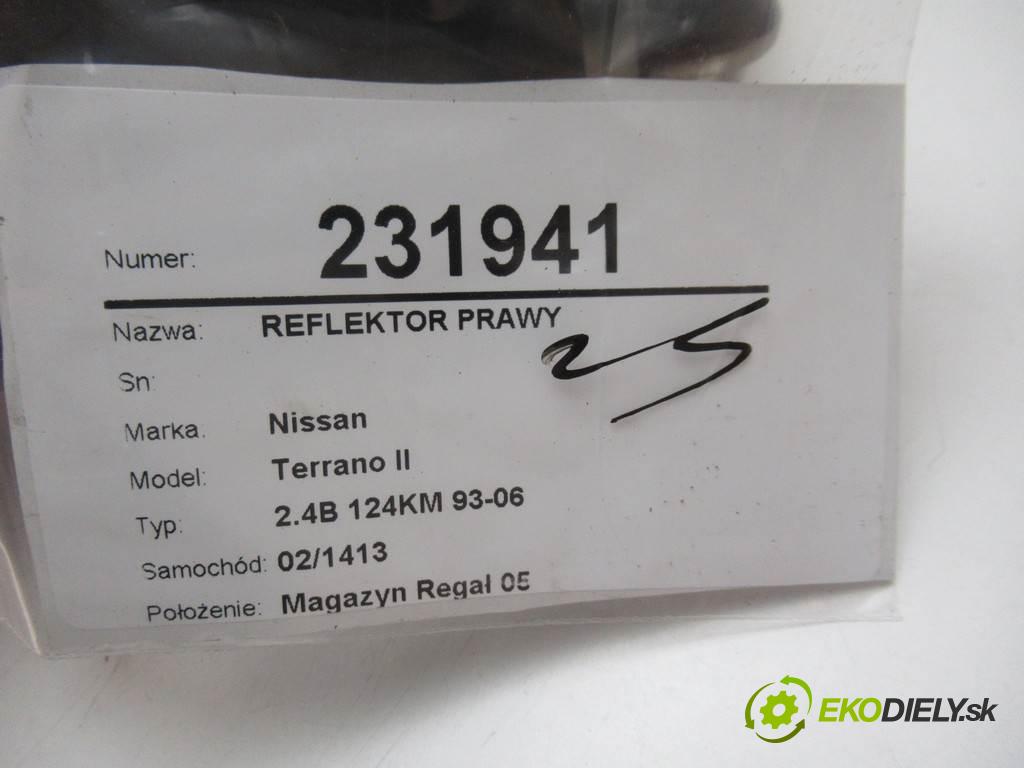 Nissan Terrano II  1994 91 kw 2.4B 124KM 93-06 2400 Svetlomet pravy  (Pravé)