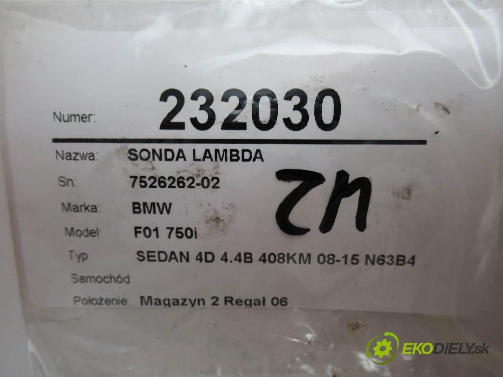 BMW F01 750i    SEDAN 4D 4.4B 408KM 08-15 N63B44A  sonda lambda 7526262-02  0258006755 (Lambda sondy)