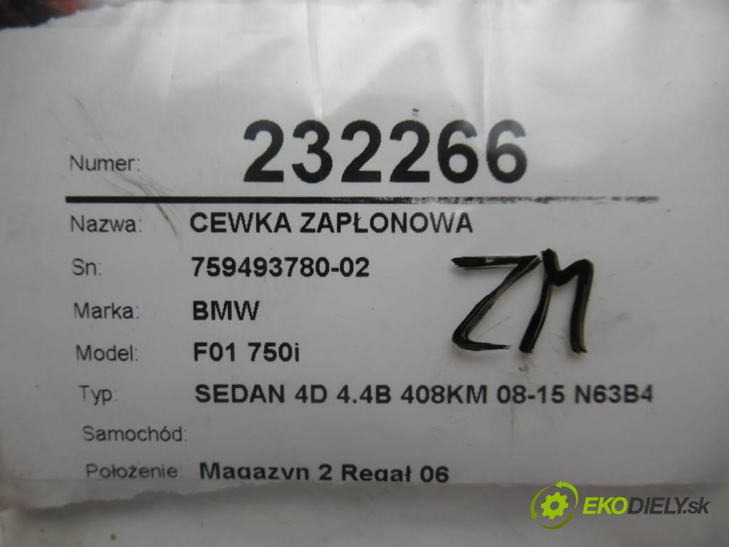 BMW F01 750i    SEDAN 4D 4.4B 408KM 08-15 N63B44A  Cievka zapaľovacia 759493780-02 (Zapaľovacie cievky, moduly)